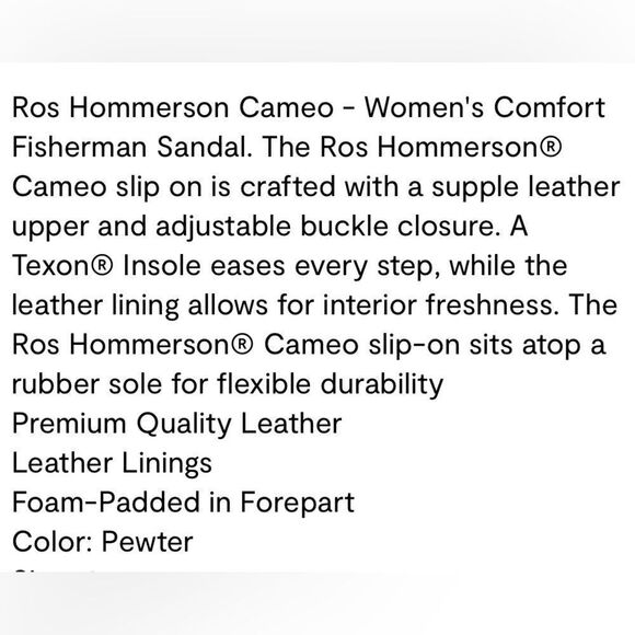 Ros Hommerson CAMEO Metallic Pewter Perforated Fisherman Loafer Sandals - Picture 2 of 16